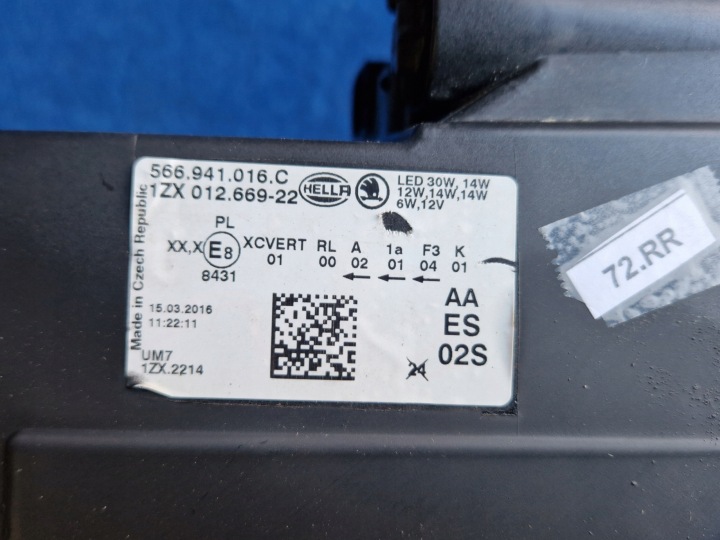 фото №13, Skoda kodiaq фара правая refelktor правое полный led 1zx01266922 566941016c