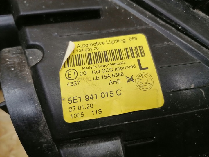 фото №5, Лампа ліва фара лівий skoda octavia 3 iii 5e led рестайлінг 2017-