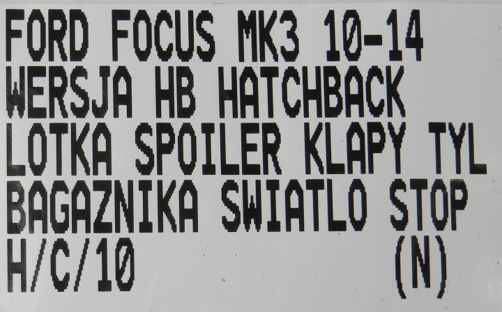 фото №8, Ford focus mk3 10-14 hb накладка спойлер спойлер stop кришки зад багажника