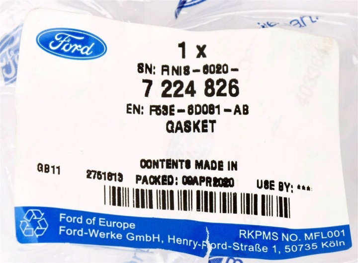 фото №8, Уплотнитель правая крышки грм ford 3,0 v6 oem номер