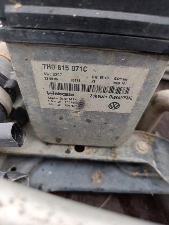 фото №3, Vw t5 обігрів стояночний вебасто додатковий обігрівач 7h0815071c