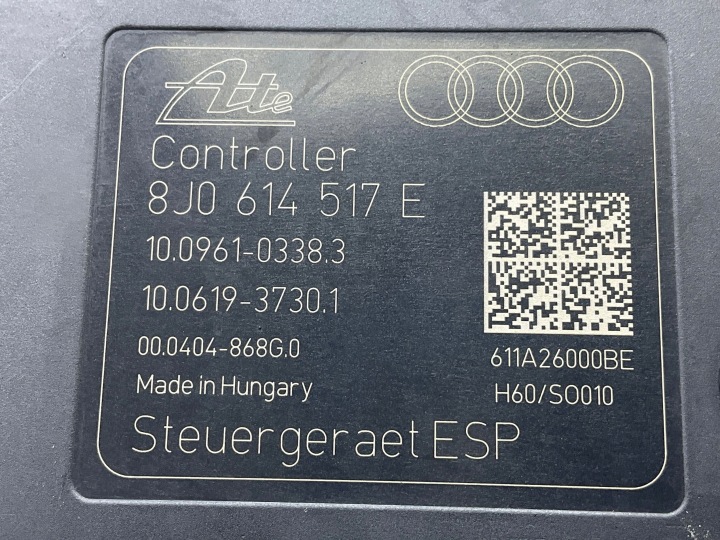 фото №8, 2011 audi tt tts mk2 блок керування abs 8j0614517e
