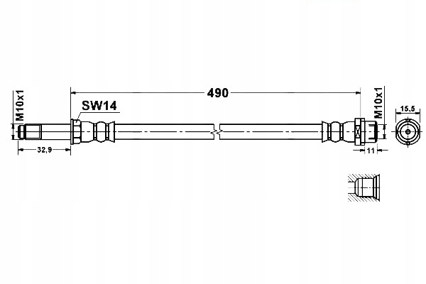фото №2, Шланг гальмівний elast. mercedes sprinter 3-t 90