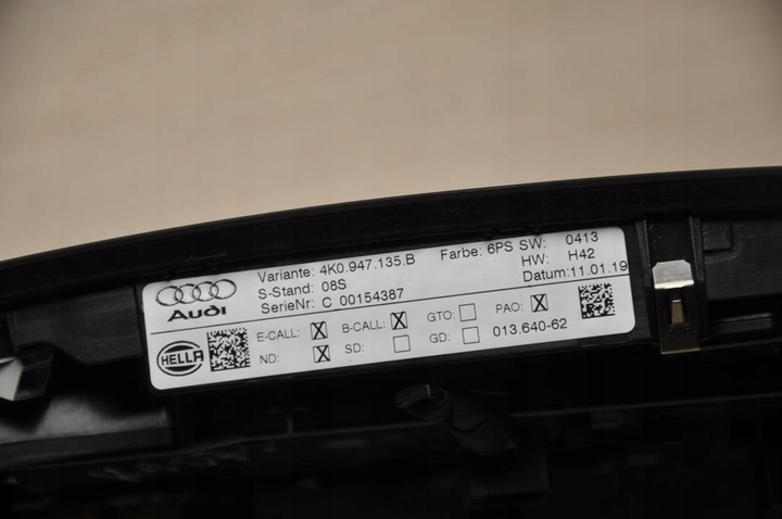 фото №8, Внутренние освещение audi a5 sportback 2019 4k0947135b