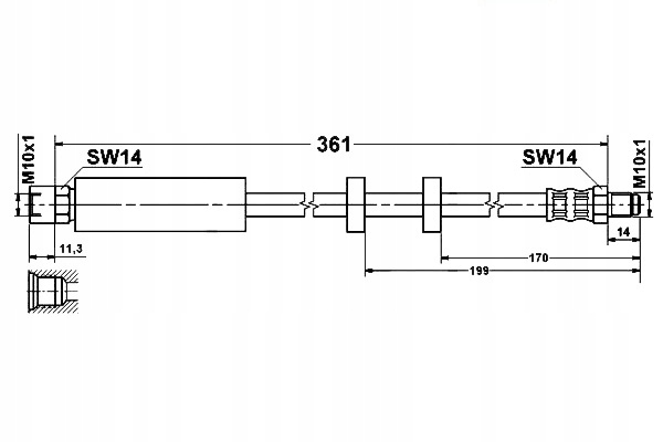 фото №1, Ate шланг тормозной elast. volvo c70 i s70 v70 i