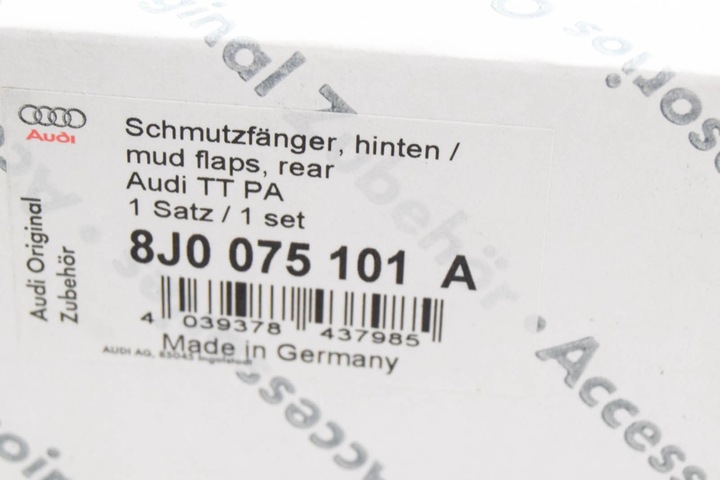 фото №8, Набір задніх бризковики audi tt 8j0075101a оригінальний