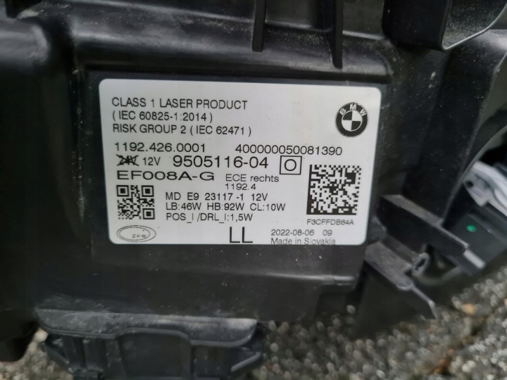 фото №16, Bmw 4 g22 g26 m3 m4 g80 g82 лампы полный led laser 9505115 9505116 чёрные