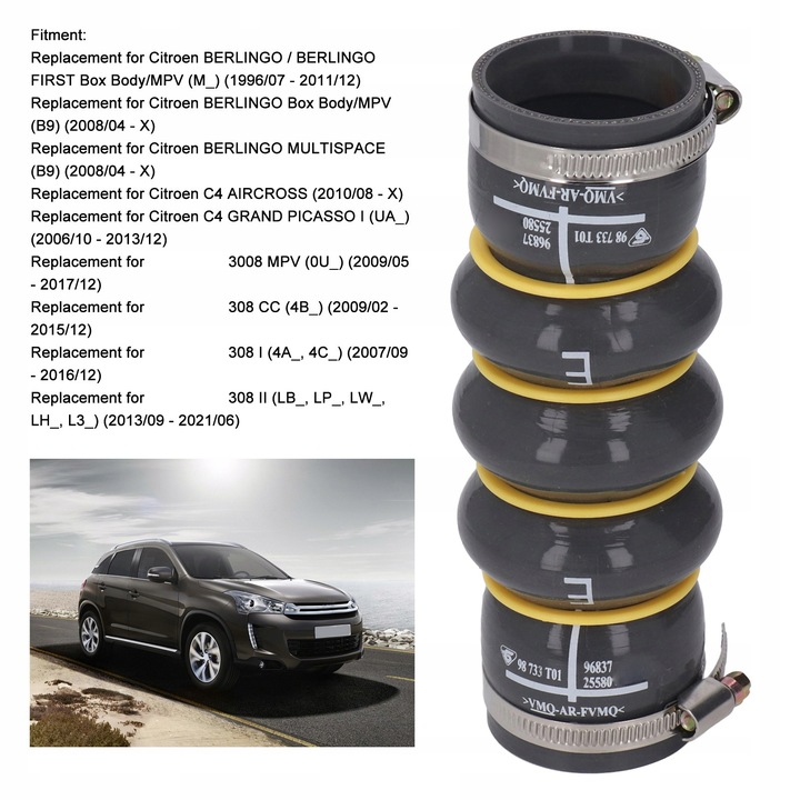 фото №9, Шланг інтеркулер turbo 0382nn гумова зарядний пристрій впуск ładowiska jo