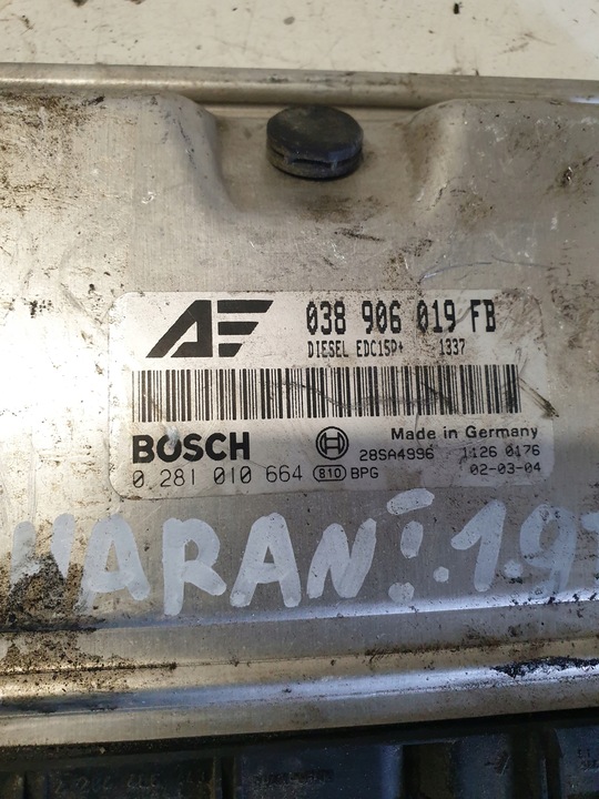 фото №5, Комп'ютер двигуна vw sharan 1.9 tdi 038906019fb