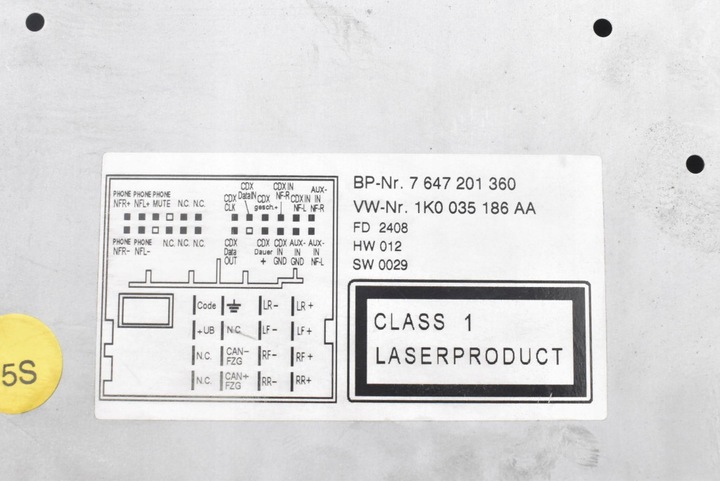 фото №7, Радіо радіопрогравач cd 1k0035186aa vw passat b6 05-10