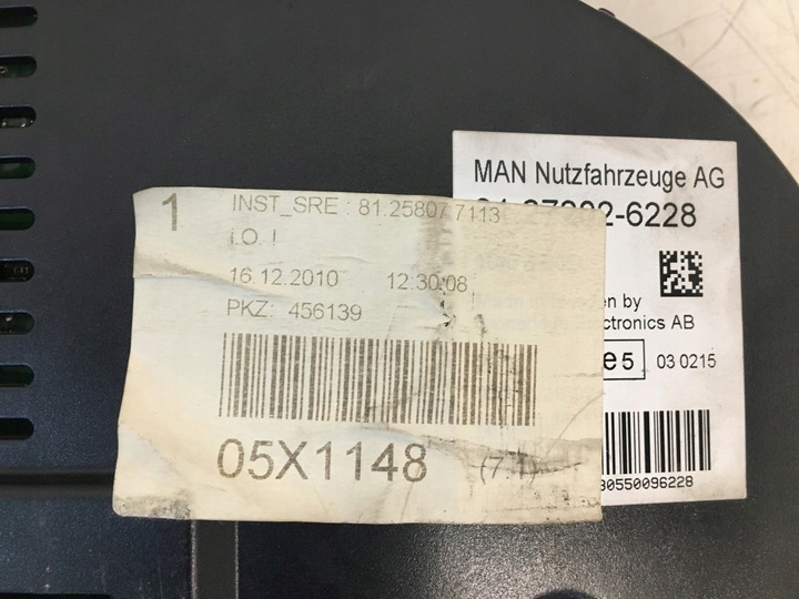 фото №6, Спідометр  прилади man tgx tgs 2011r eurto 5 81.27202-6228