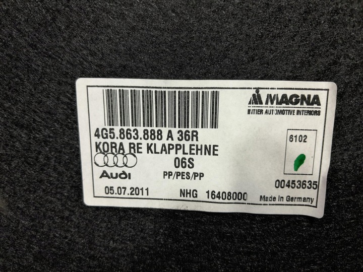 фото №8, Audi a6 c7 sedan оббивка обшивки багажника 2 szt 4g5863887a 4g5863888a