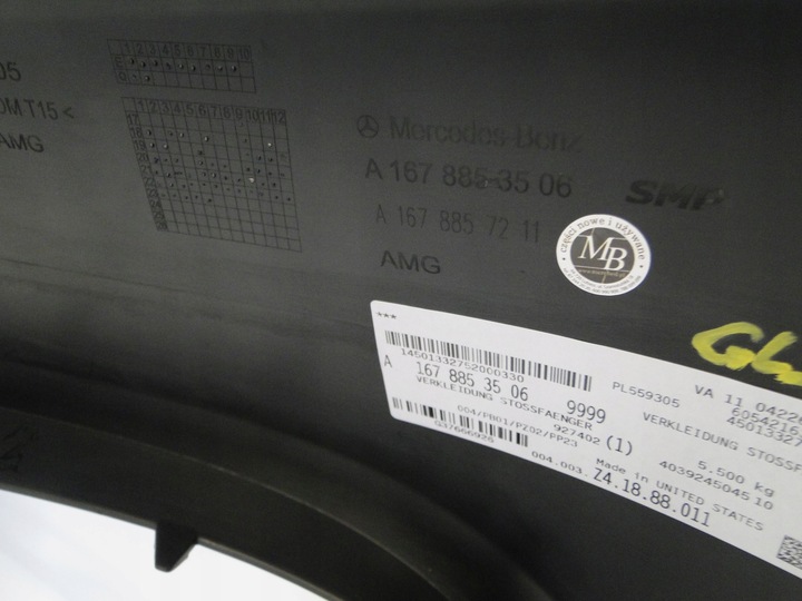 фото №15, Mercedes gls maybach 600 x167 167 бампер переднее 63 amg na датчики pts