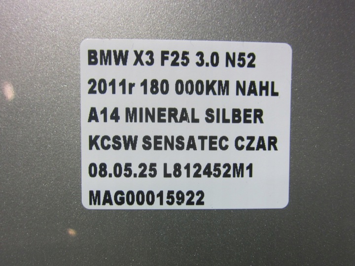 фото №11, Bmw x3 f25 дверь левая задние левый зад a14 mineralsilber серебристый a14/7