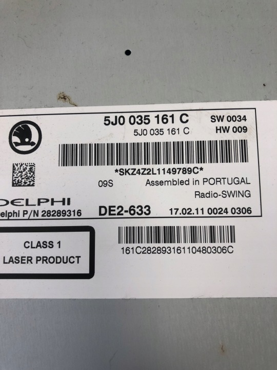 фото №6, Магнитола cd skoda fabia ii рестайлинг 5j0035161c