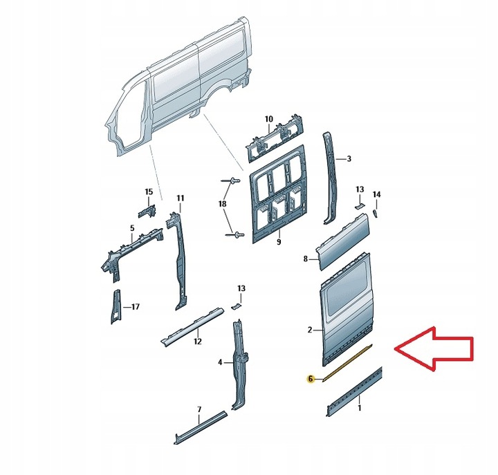 фото №1, Поріг внутрішній лівий volkswagen crafter ii 2017- 7c0810727