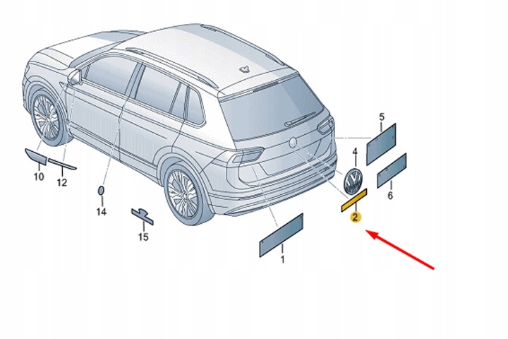 фото №6, Vw tiguan ad mk2 задній емблема новий оригінальний 5na853687h2zz