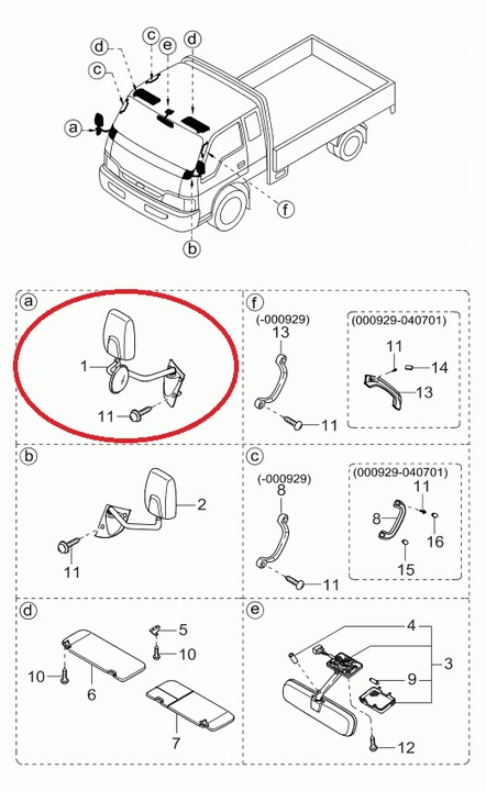 фото №1, Дзеркало зовнішні праві kia k2700