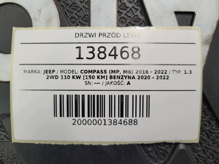 фото №13, Двері перед ліве jeep compass 2 ii колір 888 2021 європа