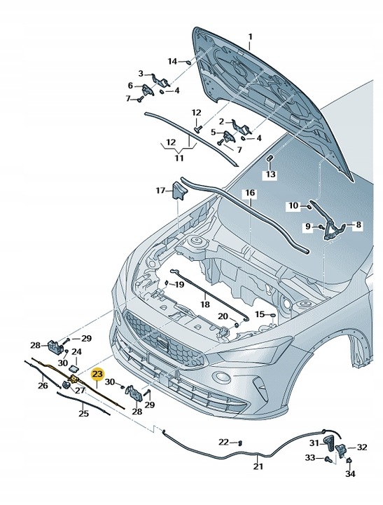 фото №1, Тягa замка капота cupra formentor 5ff823531a