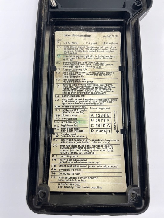 фото №7, Кришка кришка коробка запобіжників mercedes r129 sl w124 1245400182