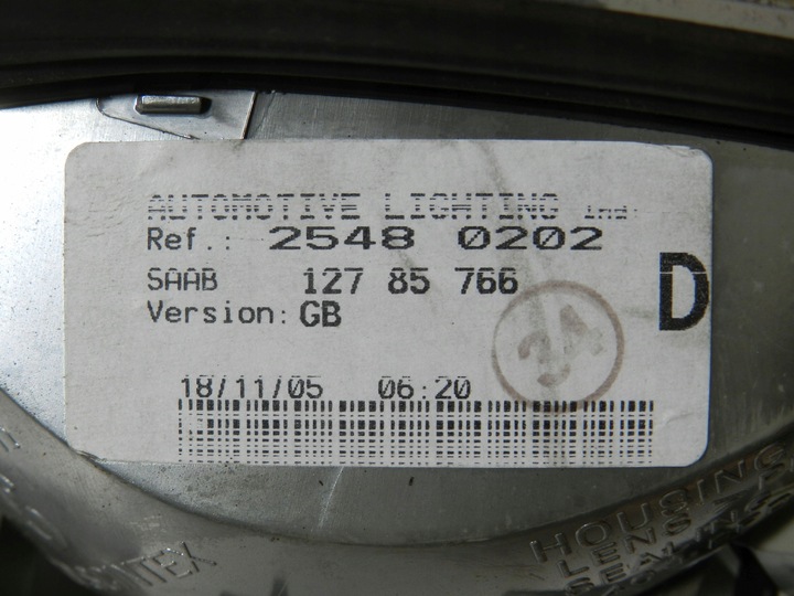 фото №9, Saab 9-3 ii 02-07 sedan лампа правая правый зад 12785761 12785766 комплект