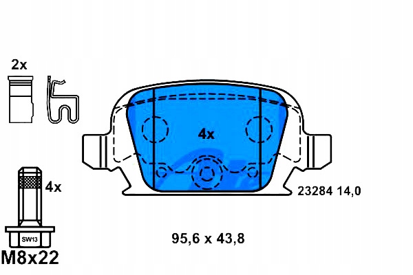 фото №12, Тормозные колодки ham. opel t. corsa/tigra 1,3-1,7 tdi 00-10 13.0460-2858.2