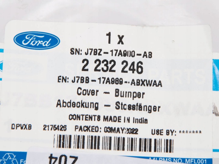 фото №10, Заглушка бампера фаркоп перед ford ka cdu 2016 2232255 _ j7bb-17a989-cbxwaa