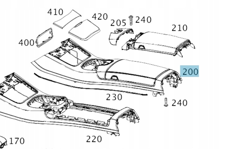 фото №6, Тунель середній консоль середня mercedes benz s клас a2226807801