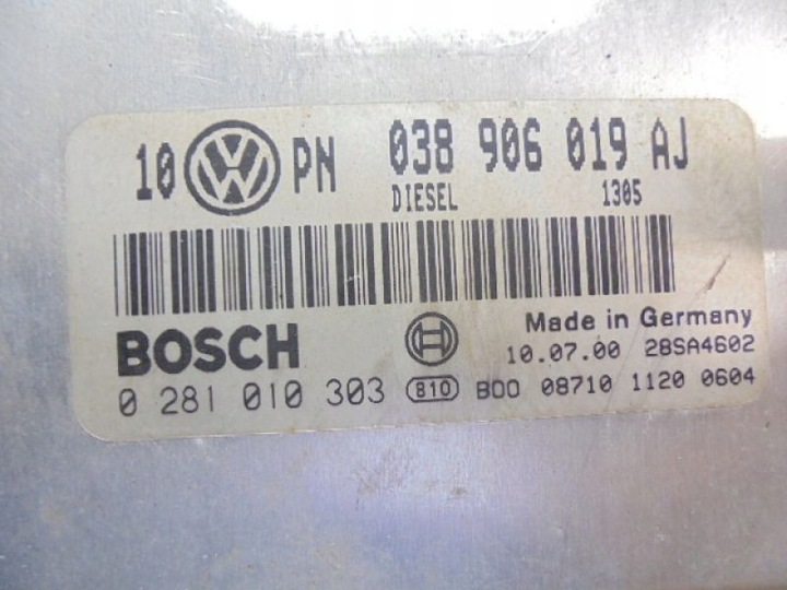 фото №5, Passat b5 компьютер 038906019aj 1,9tdi 0281010303