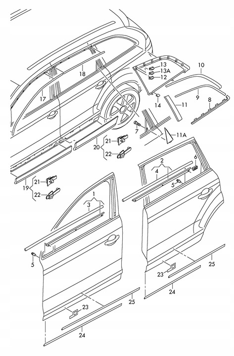 фото №13, Планка стёкла левая lz7l серый audi q7 4l 4l0853083b