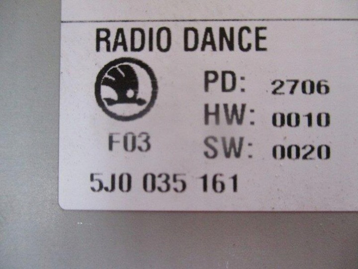 фото №4, Радіо skoda dance, 5j0035161, fabia 2 ii, roomster