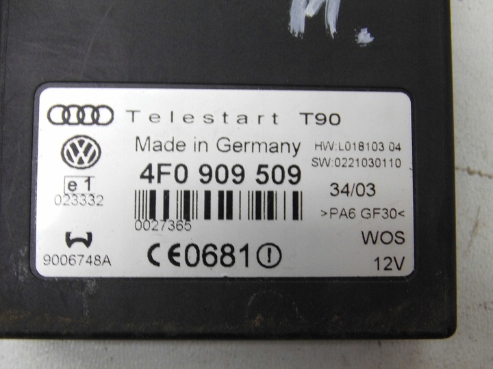 фото №3, Модуль блок управления центральный замок вебасто 4f0909509 golf vi touareg 7l a6 c6 q7 4l