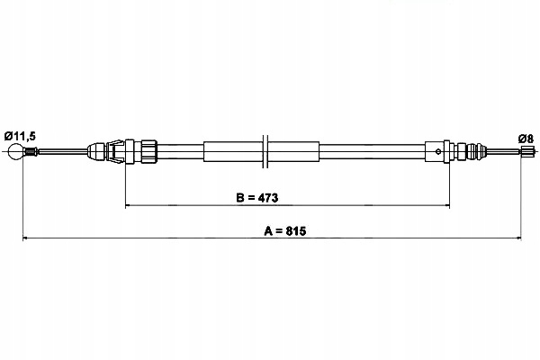 фото №1, Ate трос тормоза ручного peugeot 607 2.0-3.0 02.