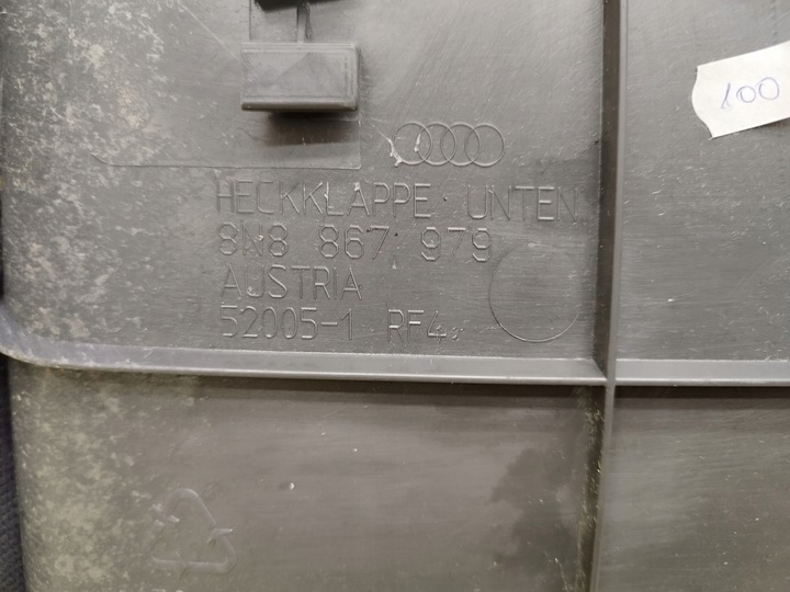 фото №9, Защита обивка боковина крышки багажника зад audi tt 8n годы 1998-2006