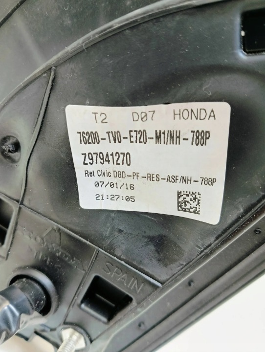 фото №9, Honda civic ix рестайлінг 15-17 електричні дзеркало праве rhd/uk 1,8 i-vtec