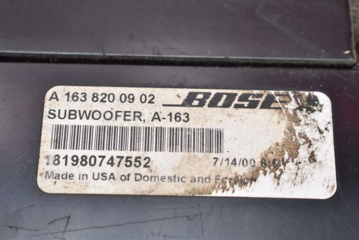 фото №7, Динамік сабвуфер a1638200902 mercedes ml w163 97-01