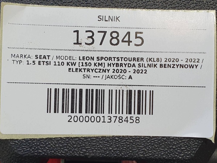 фото №9, Двигатель стойка dxd dxda 1.5 etsi 150 seat leon iv