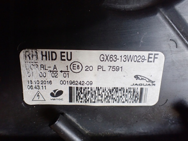 фото №10, Лампа правый перед ксенон jaguar f-pace x761 2.0 16r 1at gx63-13w029-ef