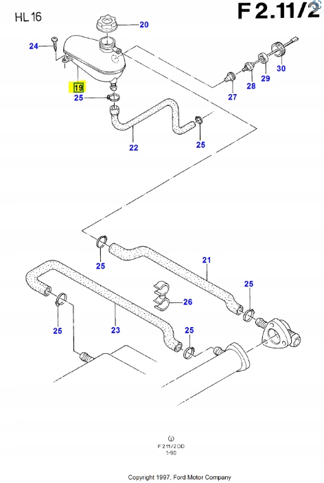 фото №6, Бак расширительный ford sierra 1987-1993 dd оригинальный номер 1659159