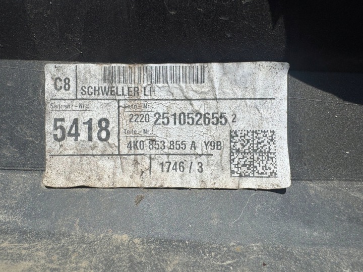 фото №14, Audi a6 c8 4k 4k0853855a 2018-2025 s-line молдинг пороговая левая порог левое