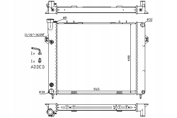 фото №12, Радіатор двигуна jeep grand cherokee i 4.0 09.91-04.99
