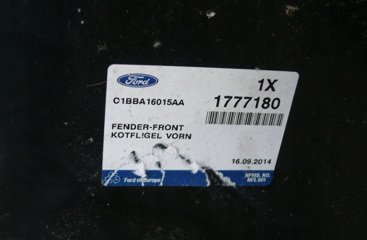 фото №10, Крило праве перед ford fiesta mk7 vii 2008-2017 8a61-a16015-af