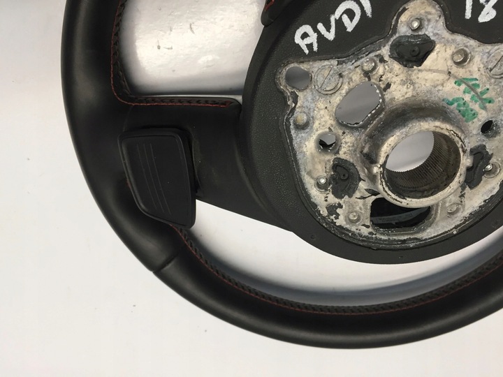 фото №7, Audi s5 a5 8w 2019 руль s-line кожа лепестки красная nić