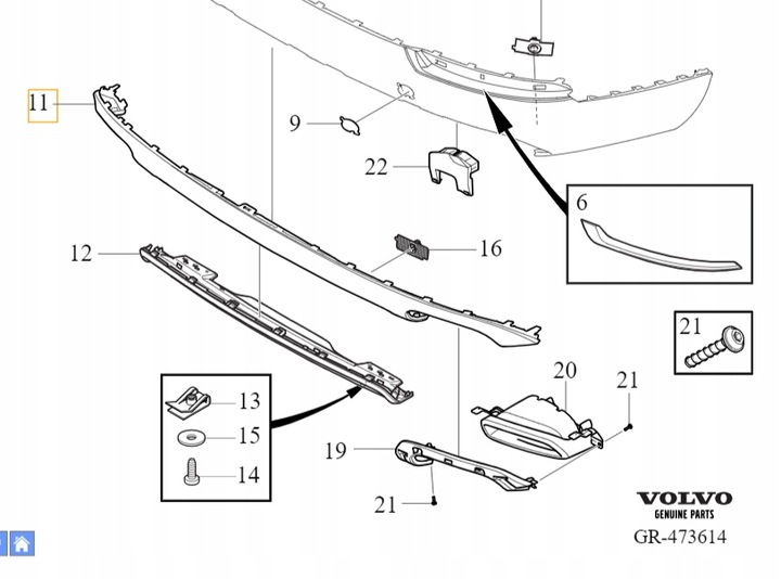 фото №12, Накладка бампера зад volvo xc90 16- оригинальный номер 31353394