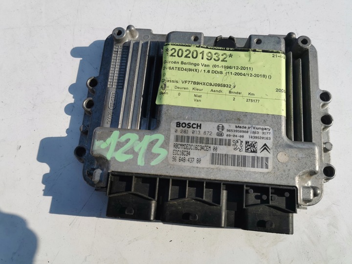 фото №8, Peugeot 308 1.6d 0281013872 9653958980 компьютер ec