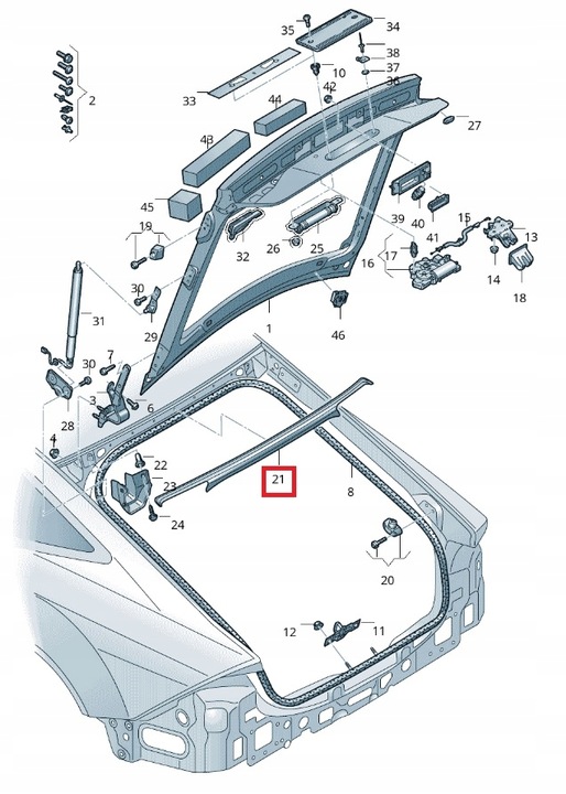 фото №12, Audi a7 s7 rs7 c8 2018- планка прокладка верхня кришки багажника 4k8 оригінал