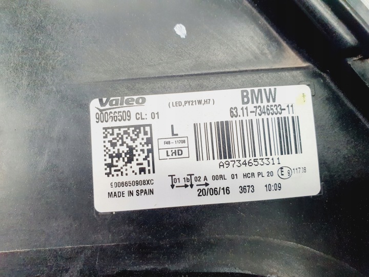 фото №8, Фара передня ліва bmw x1 f48 звичайна h7 7346533 оригінал eu!