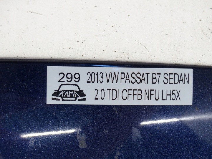 фото №11, Капот кришка перед передня двигуна vw passat b7 3a темно-синя lh5x