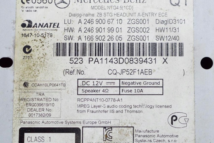 фото №7, Mercedes-benz a w176 радіопрогравач cd навігація супутникова модуль głó